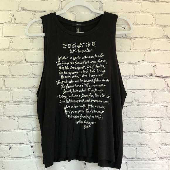 Forever 21 Tops - Shakespeare quote tank top